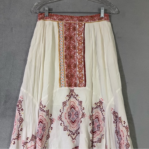 Cato Boho Asymmetric Handkerchief Skirt Crinkle Rayon Women S Midi Elastic Waist - Picture 3 of 7